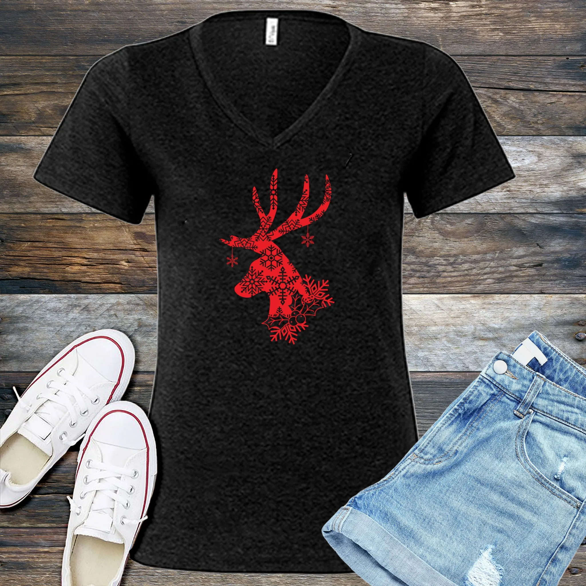 Winter Wonderland Reindeer V-Neck