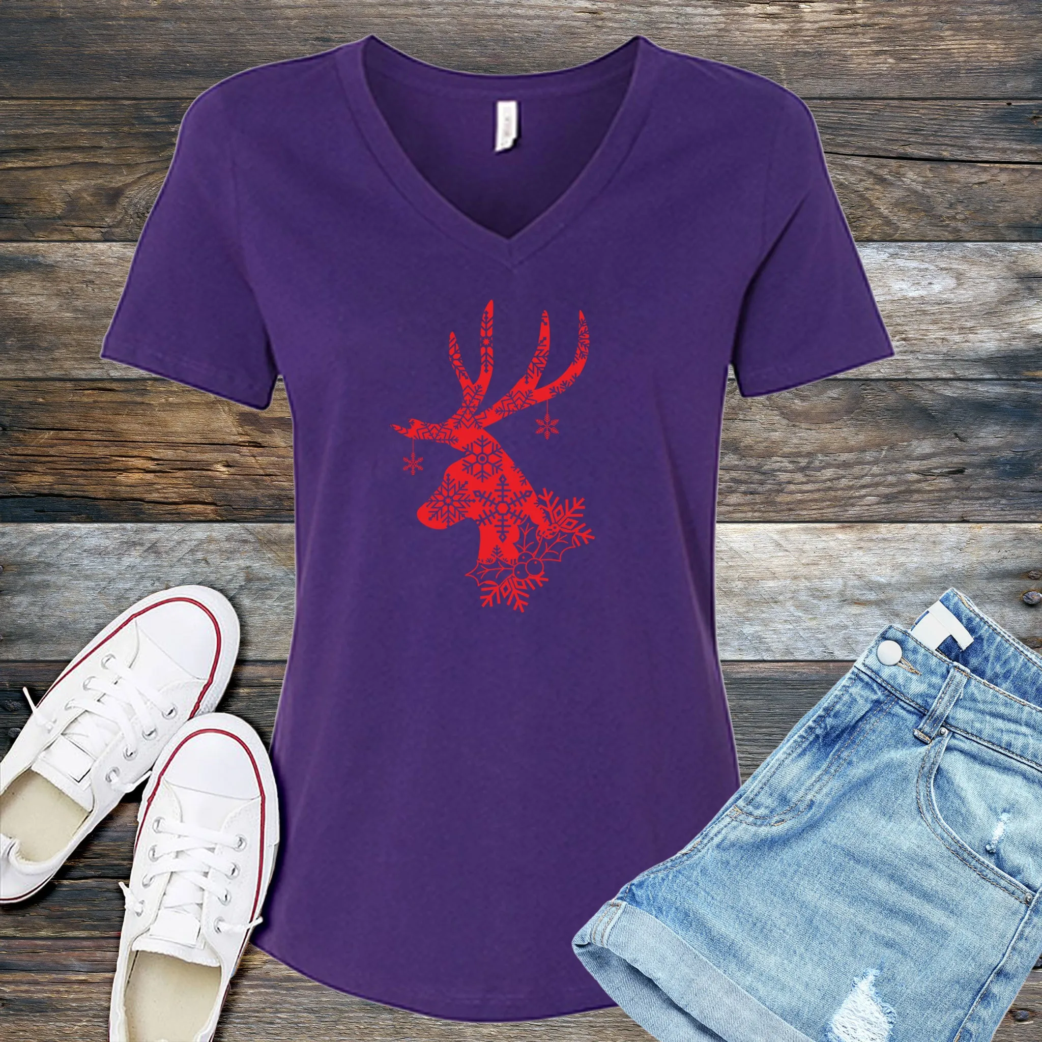 Winter Wonderland Reindeer V-Neck