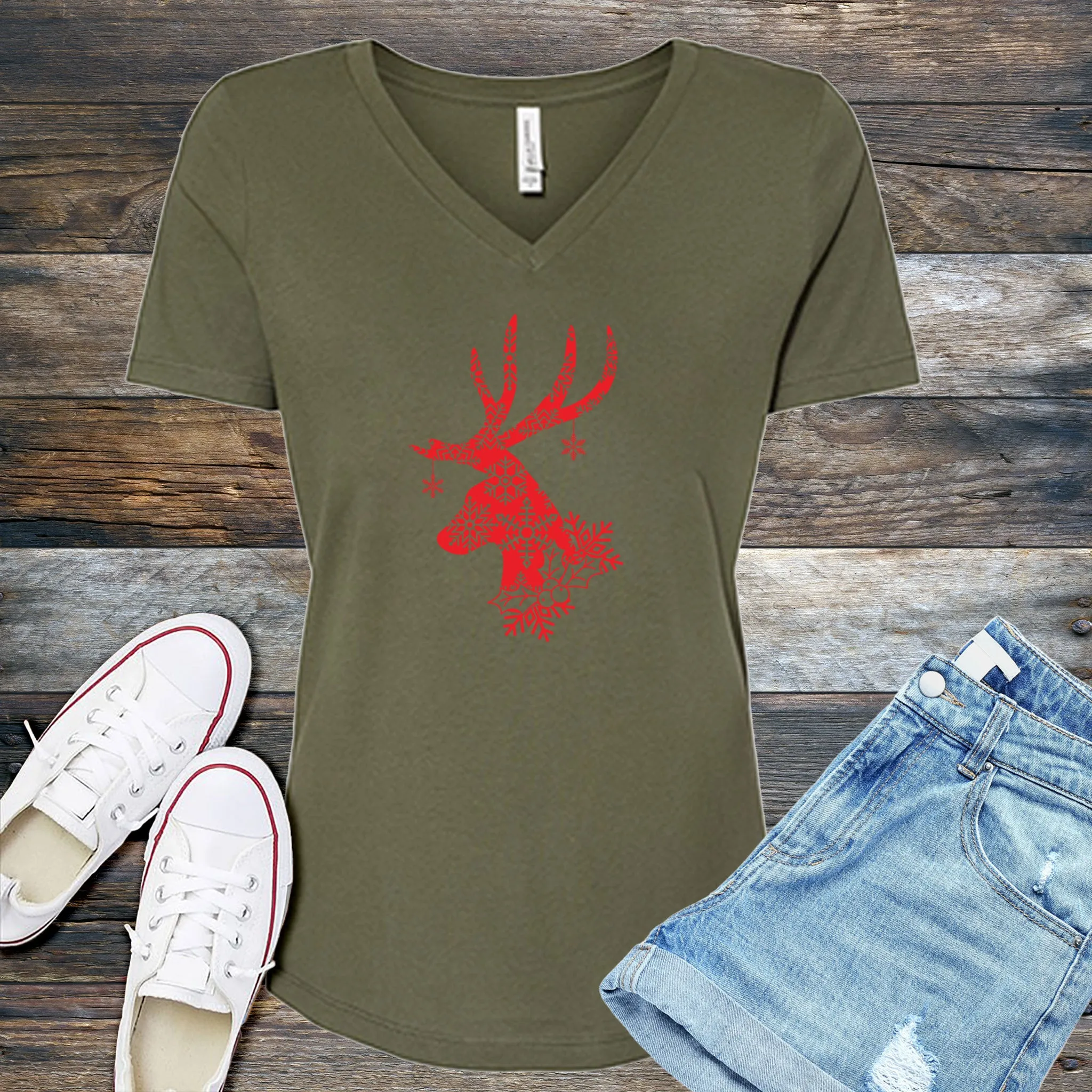 Winter Wonderland Reindeer V-Neck