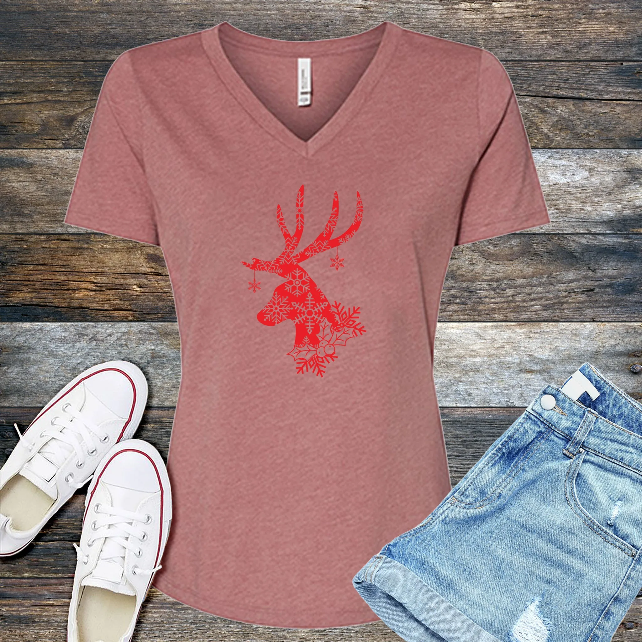 Winter Wonderland Reindeer V-Neck