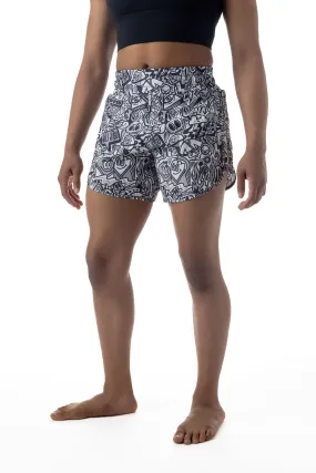 Women's Wotto Doodle Art Wear Grappling Board Shorts