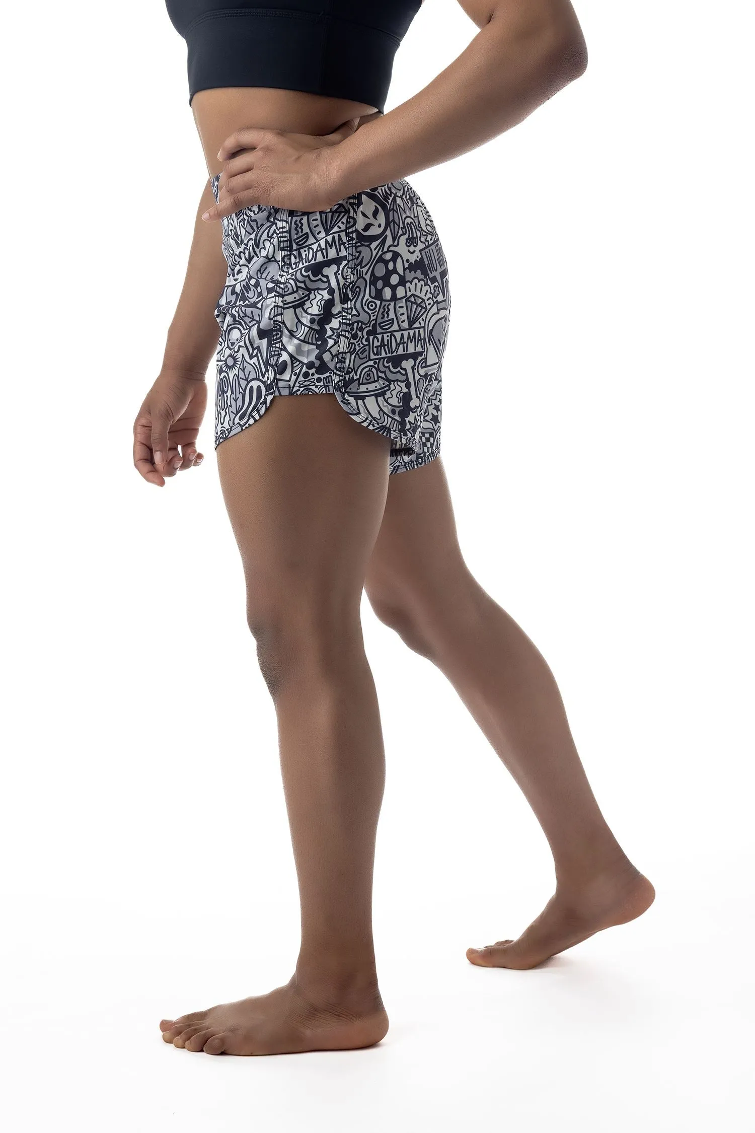 Women's Wotto Doodle Art Wear Grappling Board Shorts